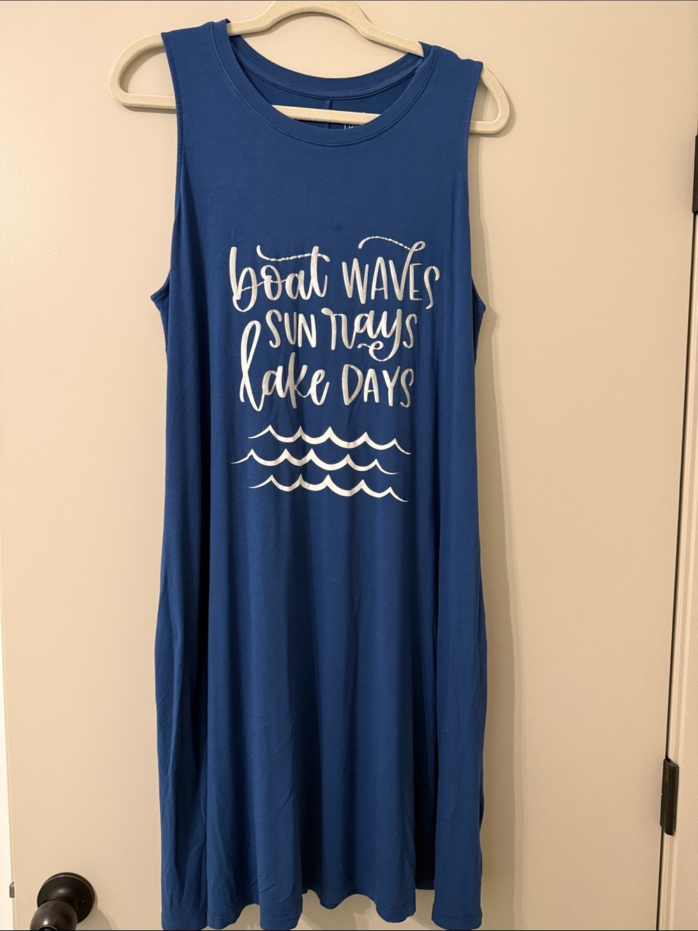 Time and Tru Blue Sleeveless Lake Days Graphic Coverup